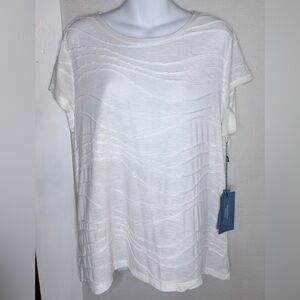 NWT  Simply Vera Wang White Detailed Short Sleeve T-shirt Women XL